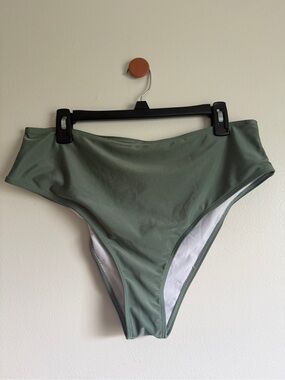 High-Waist Sage Green Bikini Bottom